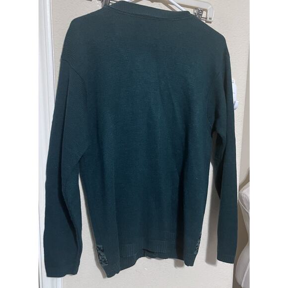 Vintage Norton McNaughton Forest Green Cardigan Sweater Floral Womens Small USA - Picture 4 of 6